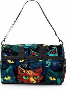 Gym Bag for Women, Carry on Weekender Overnight Bag, Travel Duffel Bags, Personal Item Travel Bag Tote Bag Workout Dance Bag, Cat - 11