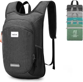 HALOVIE Small Hiking Backpack 10L Packable Lightweight Daypack Foldable Travel Back Pack for Women Men(Black)