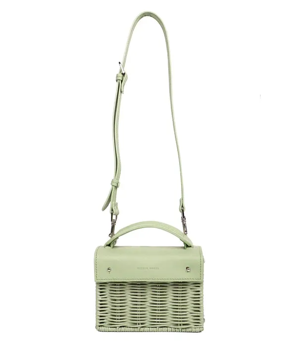 Kuai Mini Wicker Handbag - Sage