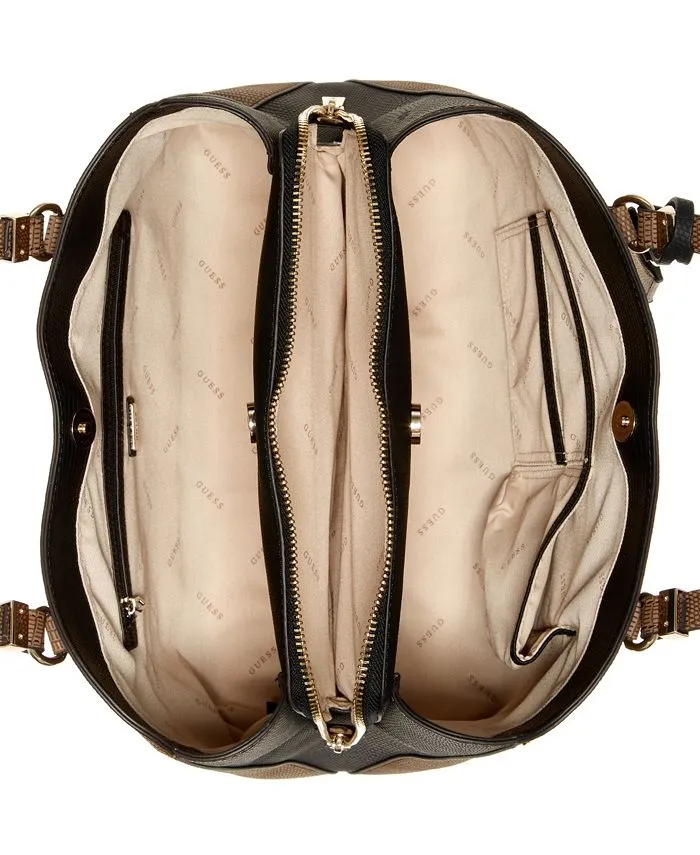 Large satchel bag for girls Lyndi GUESS, brown