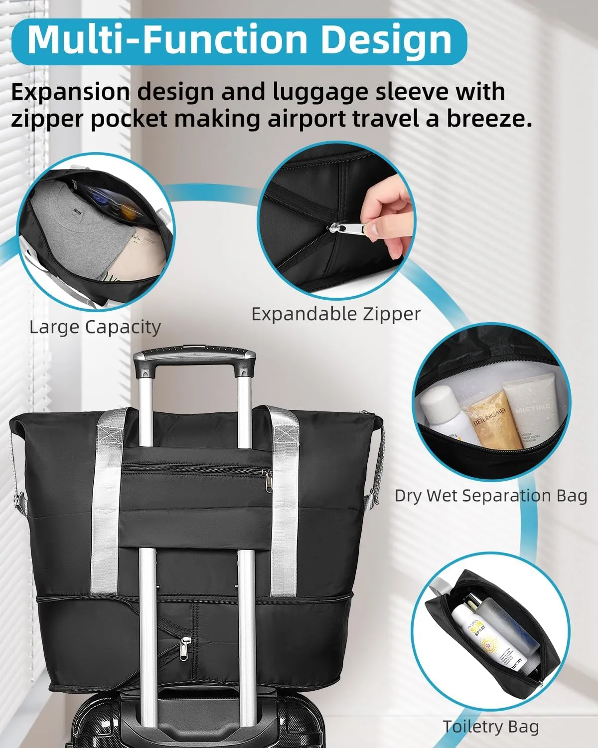 LARVENDER Carry on Luggage 22x14x9 Airline Approved, 20 Inch Hardside Suitcase with Wheels TSA Lock, PC ABS Lightweight Travel Luggage Sets for Women, Glossy Black, 3 Piece Set