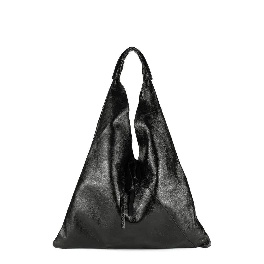 Leather Shimmer Hobo Bag