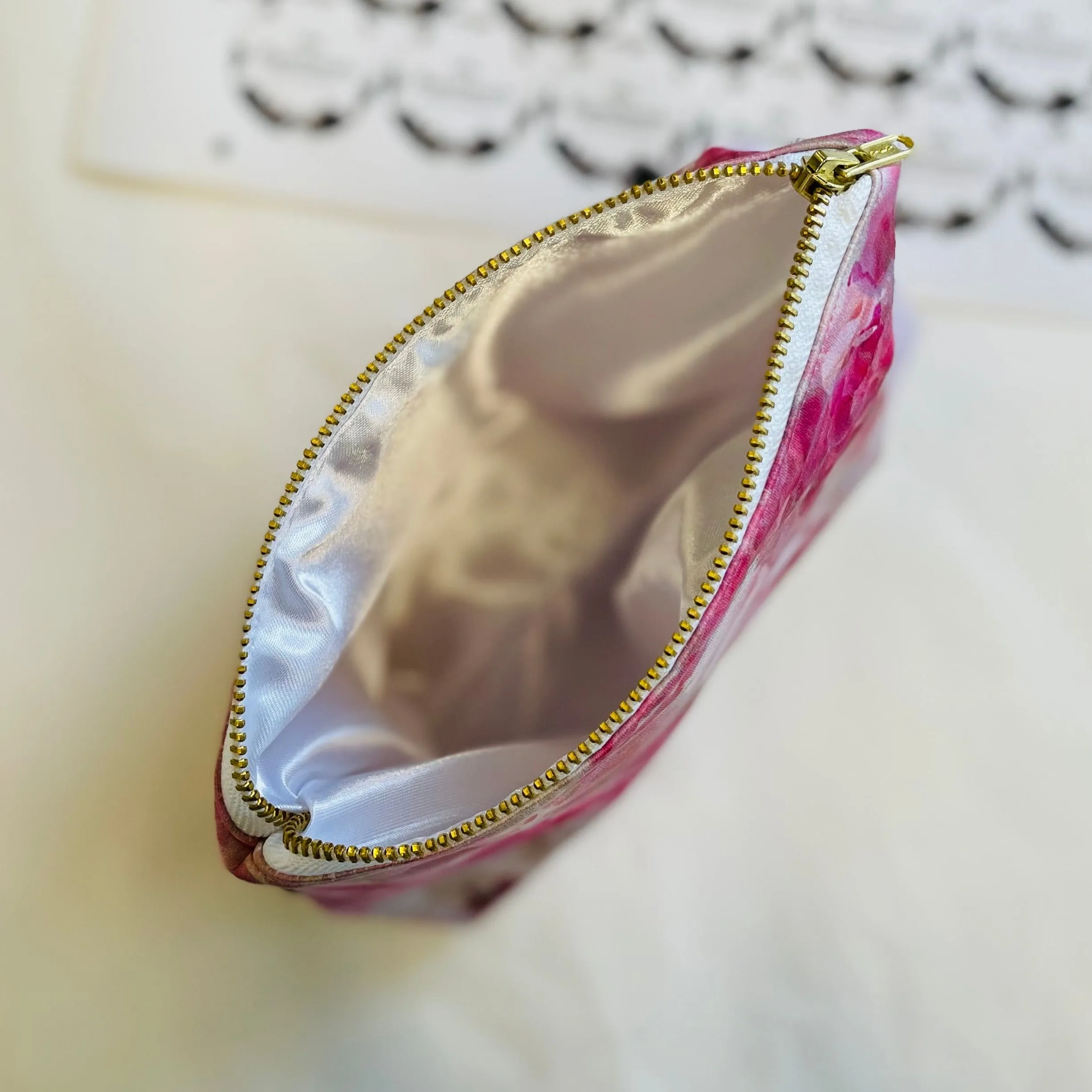 Light Pink Floral Makeup Bag | Sensual Pink