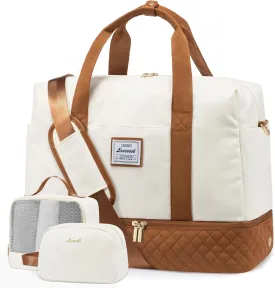 LOVEVOOK Travel Duffel Bag, 21inch Weekender Bags for Women with Shoe Compartment45L Carry on Overnight Bag with Toiletry Bag, Gym Duffel Bag with Wet Pocket, Hospital Bags for Labor and Deliver