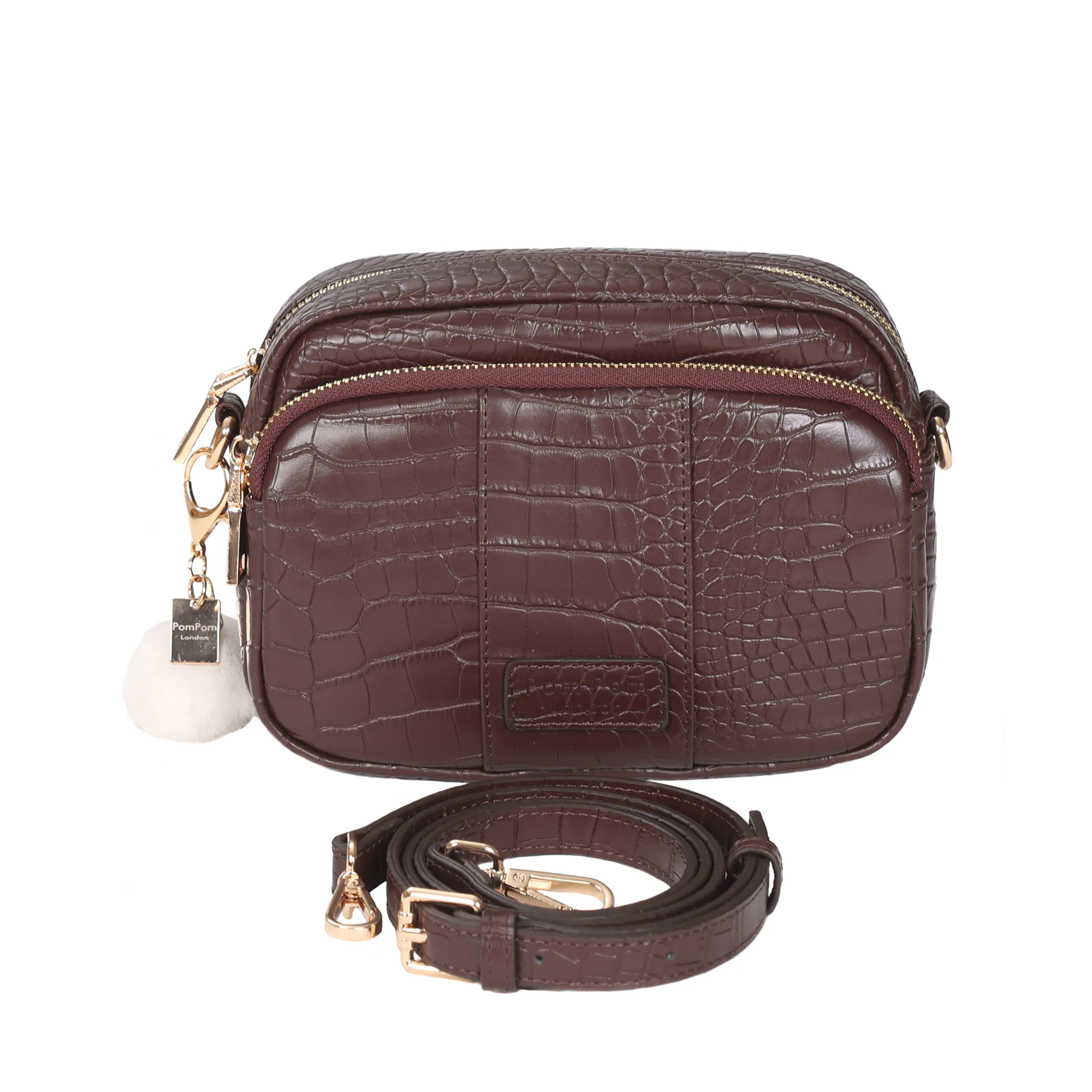 Mayfair Bag Croc Chocolate & Accessories