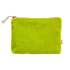PU232 Lime Green Velvet Purse By Lua