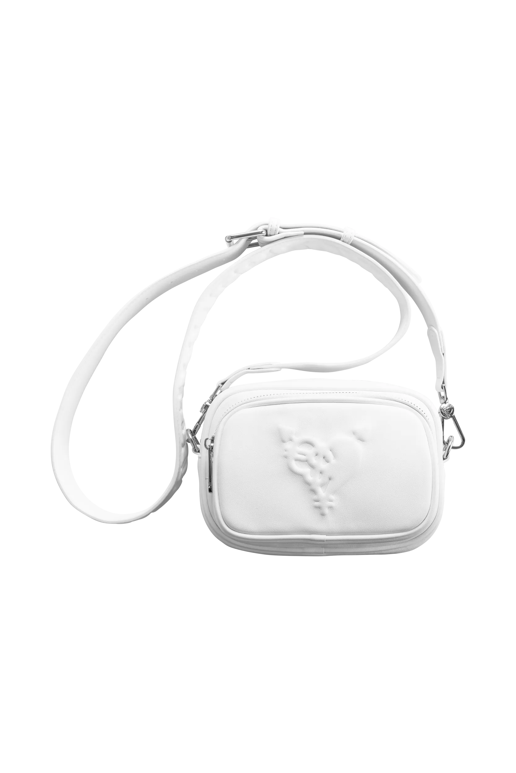 PUNCHED HEART SHOULDER BAG WHITE