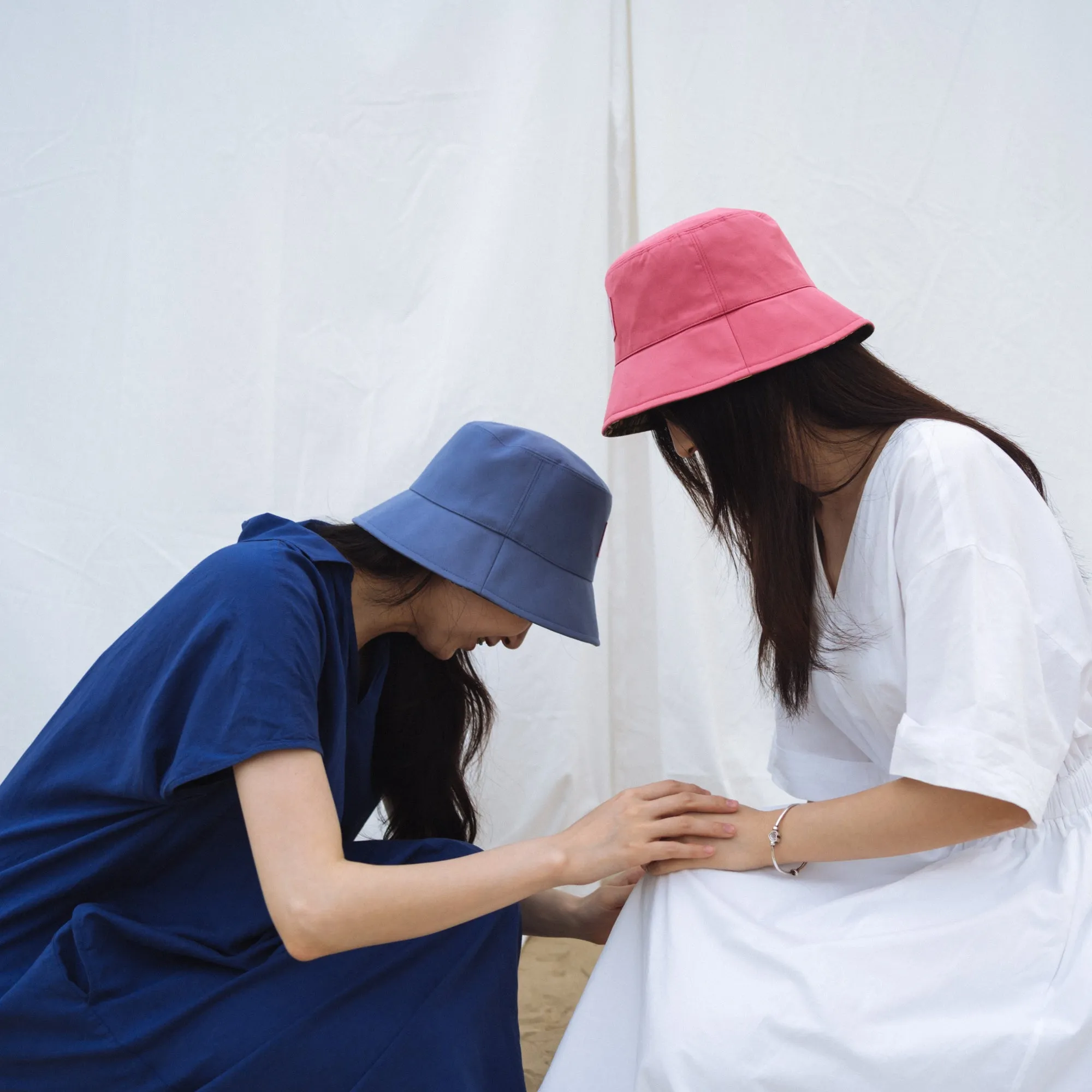 "Forest" Cotton Reversible Bucket Hat - Blue