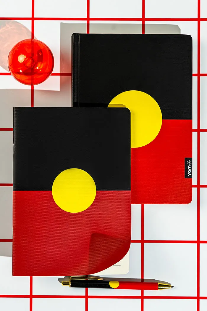 "Raise The Flag" Aboriginal Flag A5 Textured Notebook with Pens