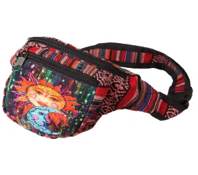Red Fanny Pack, Psychic Style hip Bag, Cotton Belt Bag