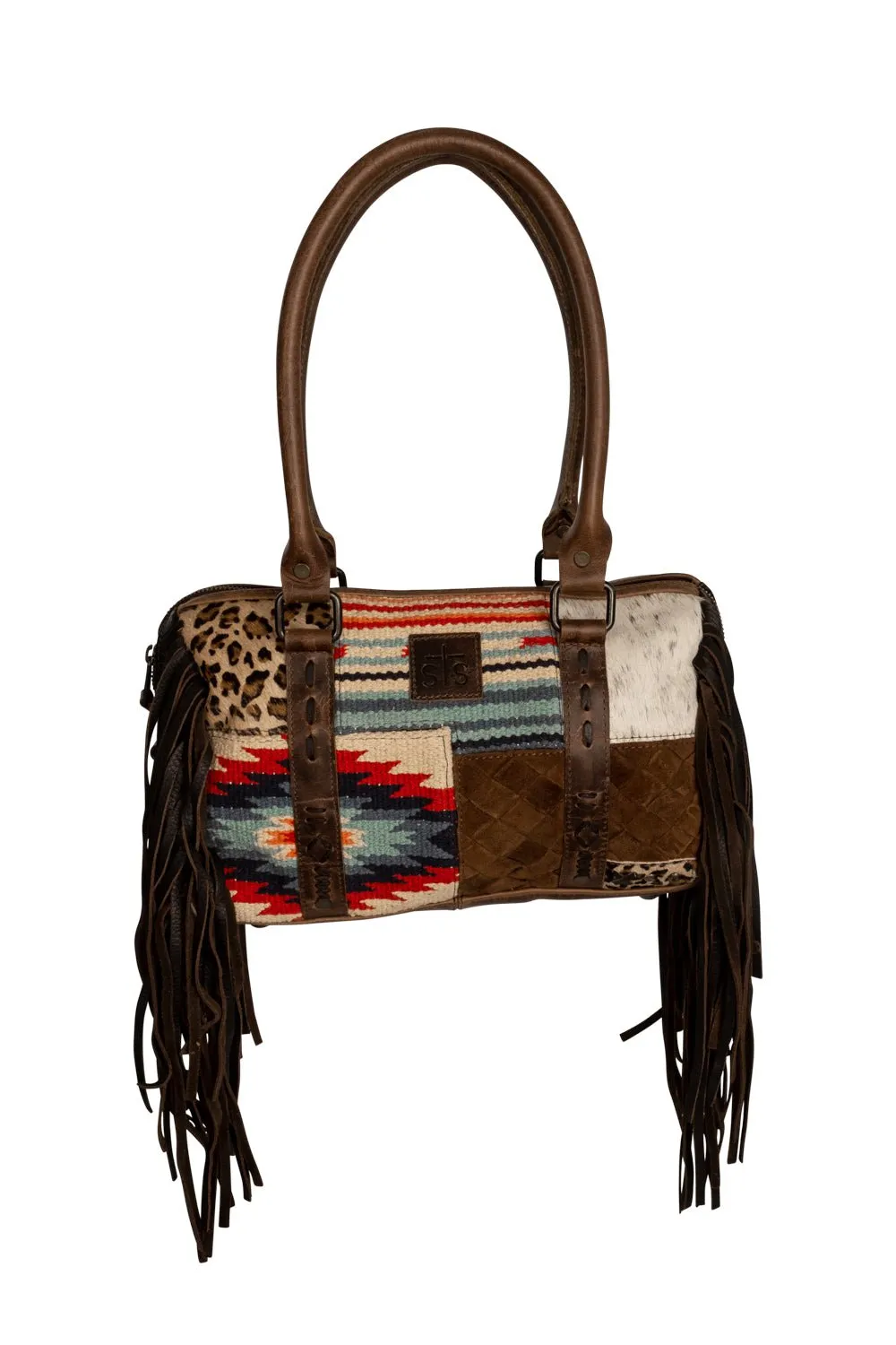 STS Ranchwear Womens Chaynee Mountain Multi-Color Leather Satchel Bag