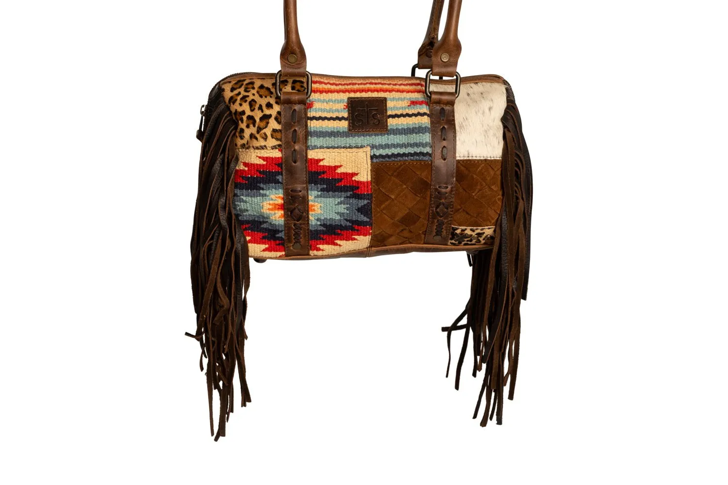 STS Ranchwear Womens Chaynee Mountain Multi-Color Leather Satchel Bag