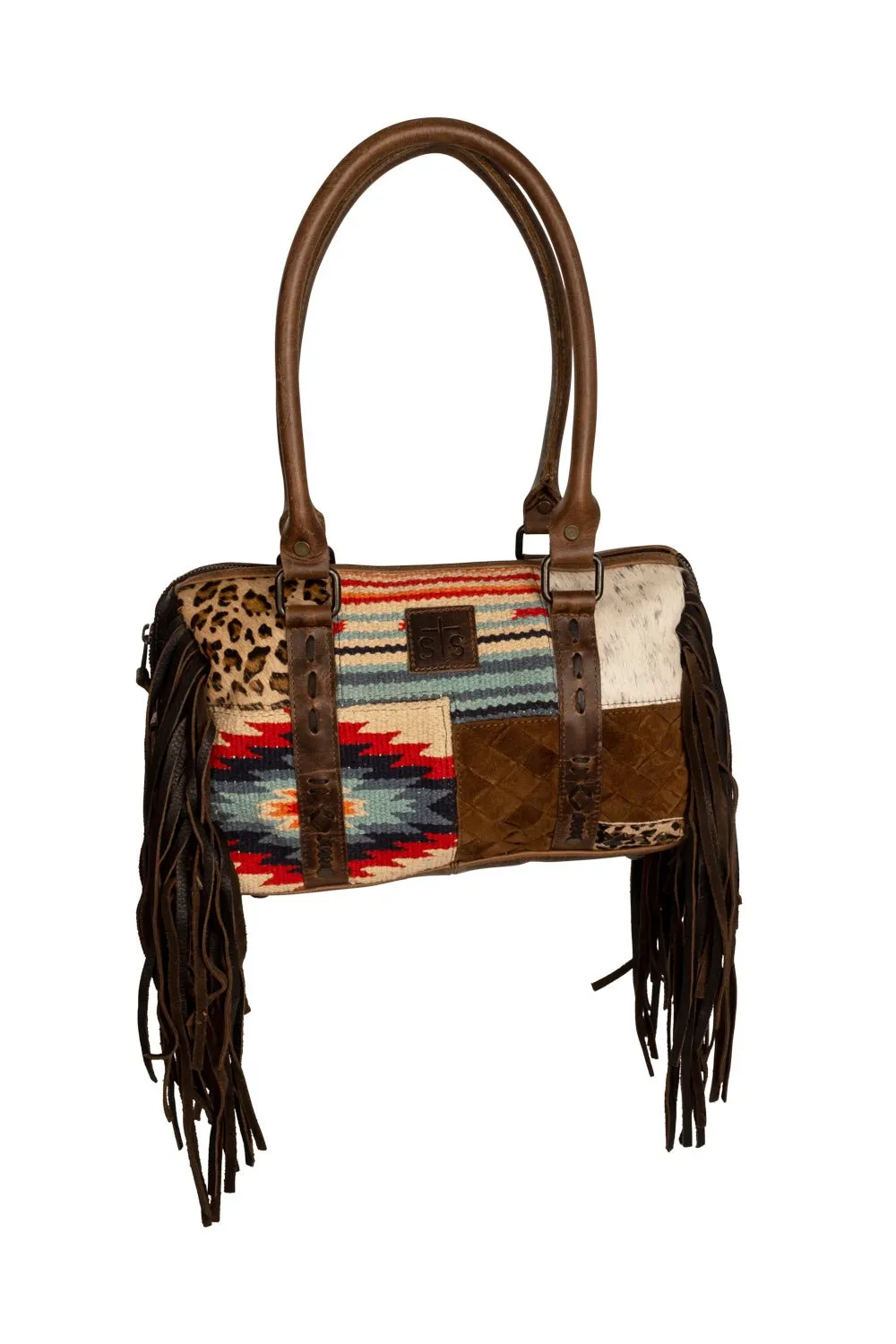 STS Ranchwear Womens Chaynee Mountain Multi-Color Leather Satchel Bag