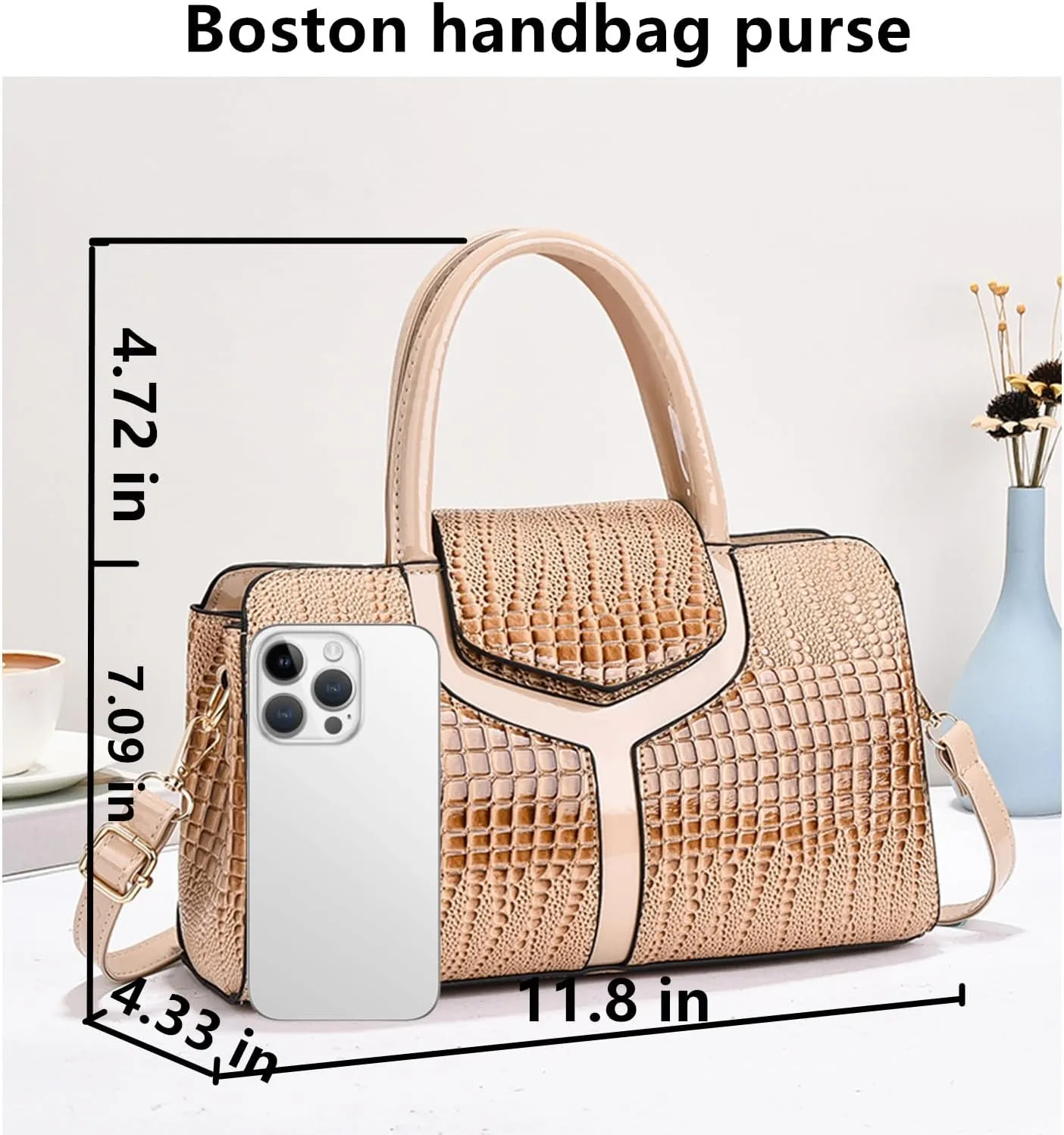 Top handle Satchel bags Shoulder Crossbody Purse Retro Crocodile Hobo Handbag Cluth Purse for Women