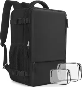 Travel Backpack for Women, Large Carry On Backpack for Travel, Waterproof Backpack Personal Item, Backpack for Women, laptop backpack 17.3 inch, College Bag Casual Daypack, Black