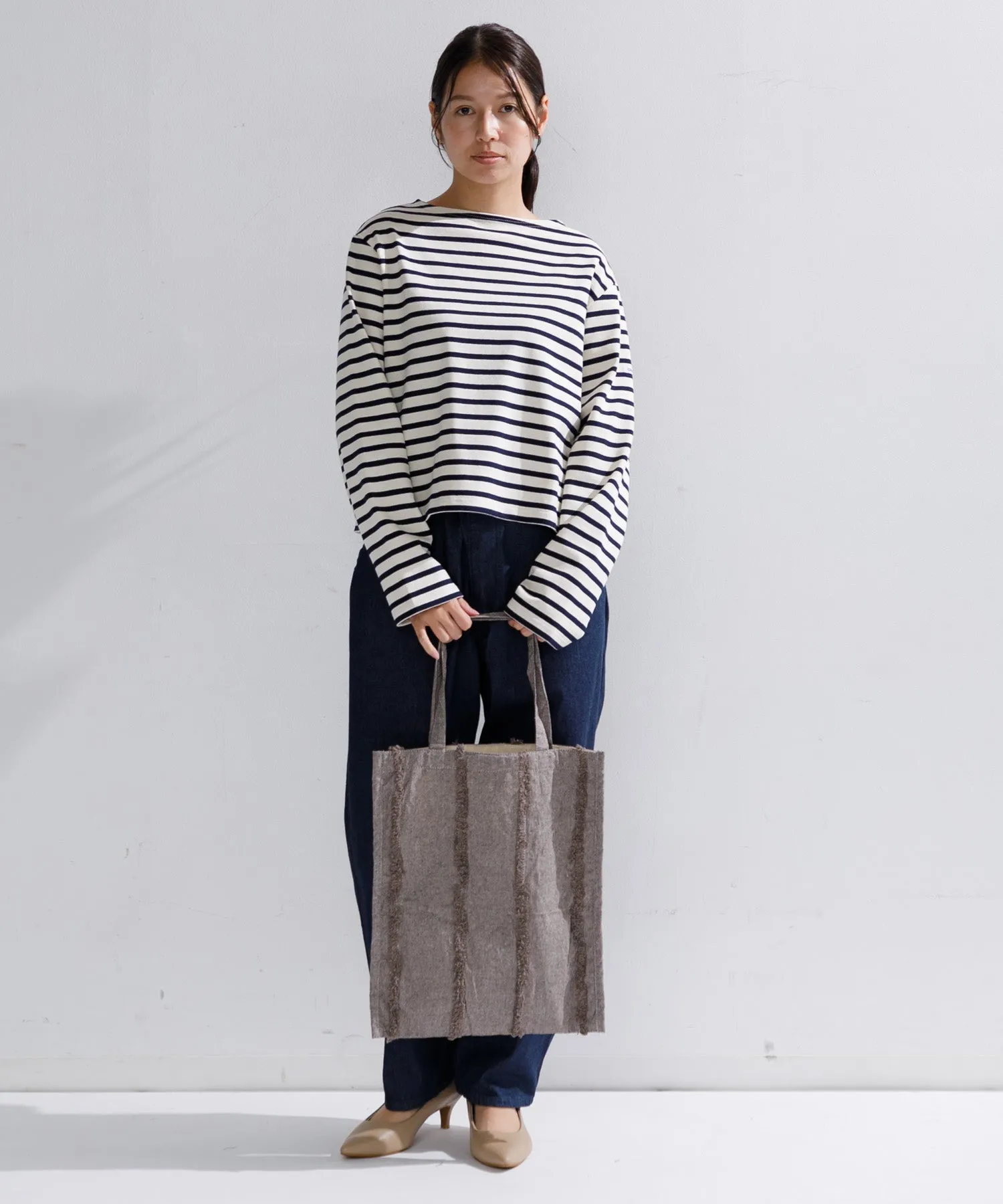 【WOMEN】beej Book bag-tuft stripe