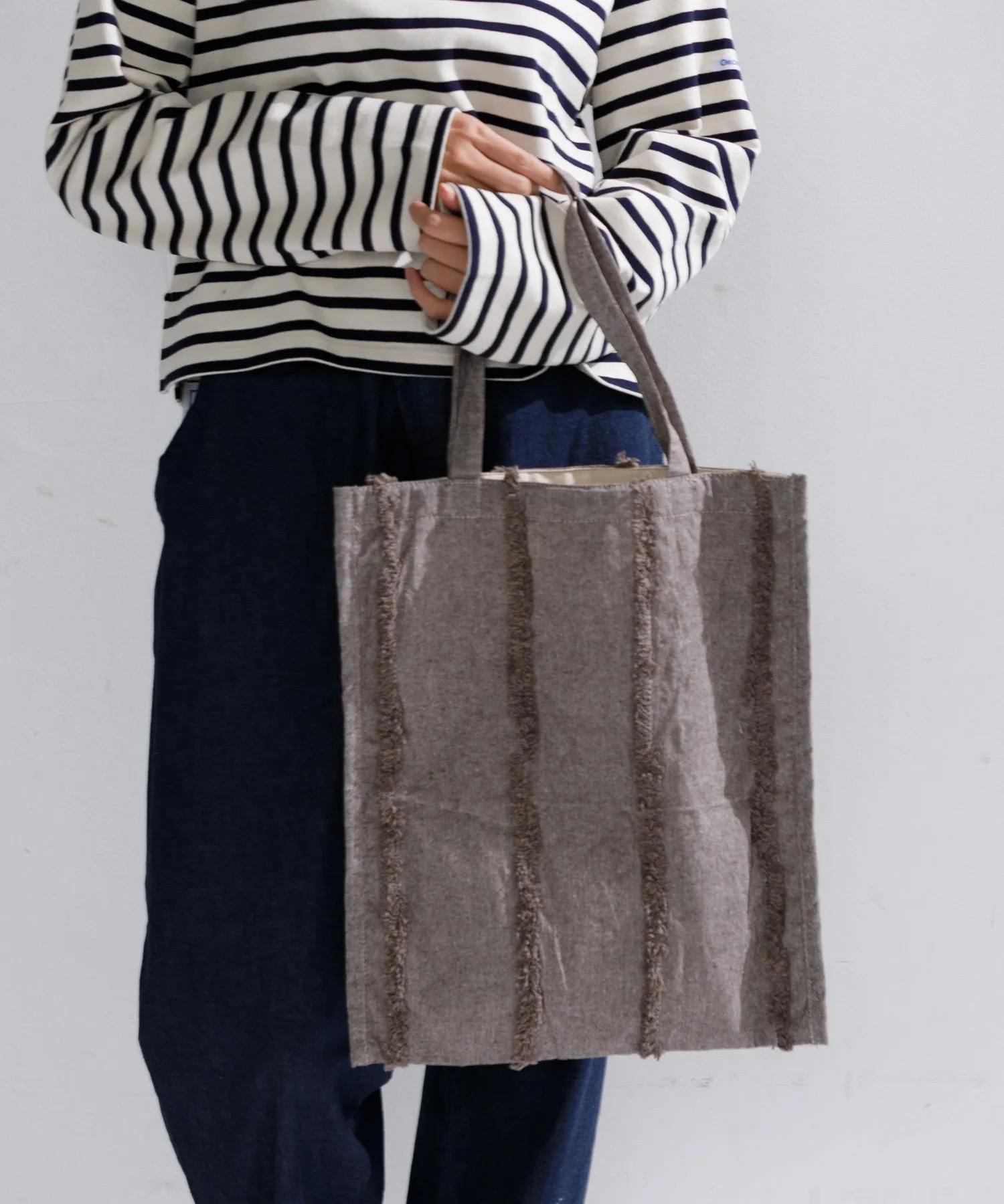 【WOMEN】beej Book bag-tuft stripe